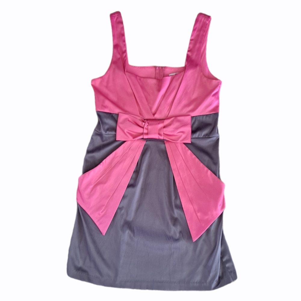 Wishes wishes wishes pink & gray pocketed dress
